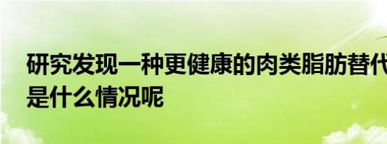 研究发现一种更健康的肉类脂肪替代物 具体是什么情况呢