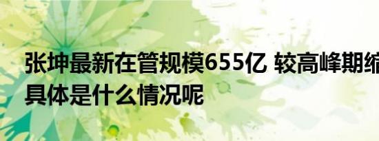 张坤最新在管规模655亿 较高峰期缩水过半 具体是什么情况呢