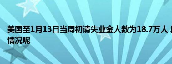 美国至1月13日当周初请失业金人数为18.7万人 具体是什么情况呢