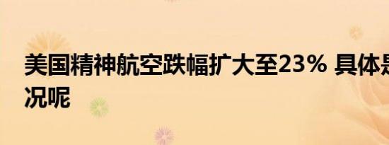 美国精神航空跌幅扩大至23% 具体是什么情况呢