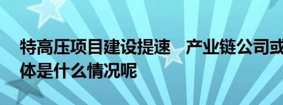 特高压项目建设提速   产业链公司或受益 具体是什么情况呢