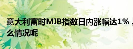 意大利富时MIB指数日内涨幅达1% 具体是什么情况呢