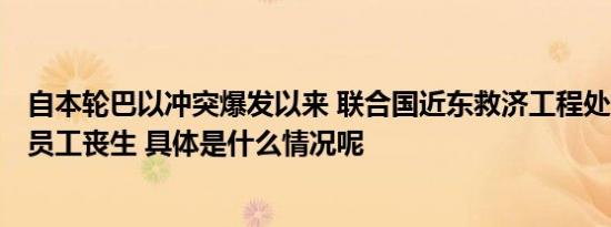 自本轮巴以冲突爆发以来 联合国近东救济工程处已有104名员工丧生 具体是什么情况呢