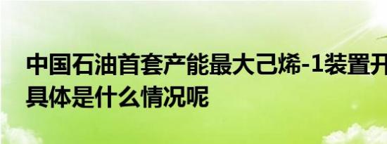 中国石油首套产能最大己烯-1装置开工建设 具体是什么情况呢