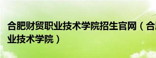 合肥财贸职业技术学院招生官网（合肥财贸职业技术学院）