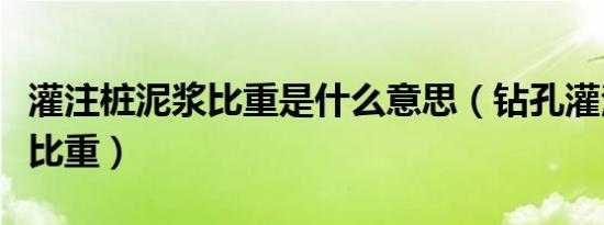 灌注桩泥浆比重是什么意思（钻孔灌注桩泥浆比重）