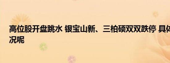 高位股开盘跳水 银宝山新、三柏硕双双跌停 具体是什么情况呢