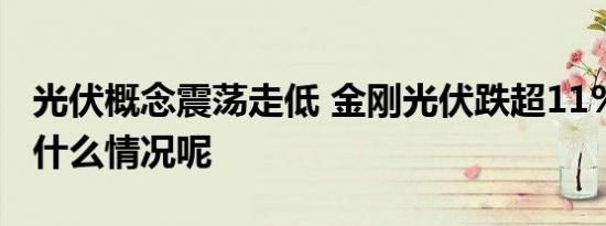 光伏概念震荡走低 金刚光伏跌超11% 具体是什么情况呢