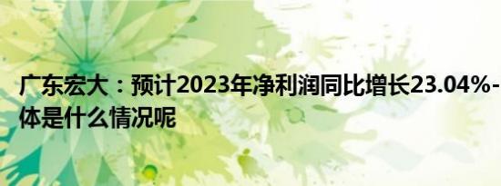 广东宏大：预计2023年净利润同比增长23.04%-28.39% 具体是什么情况呢