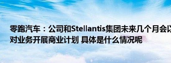 零跑汽车：公司和Stellantis集团未来几个月会以共同团队对业务开展商业计划 具体是什么情况呢