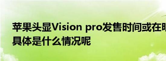 苹果头显Vision pro发售时间或在明年3月 具体是什么情况呢