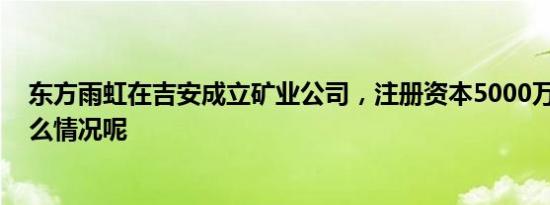 东方雨虹在吉安成立矿业公司，注册资本5000万 具体是什么情况呢