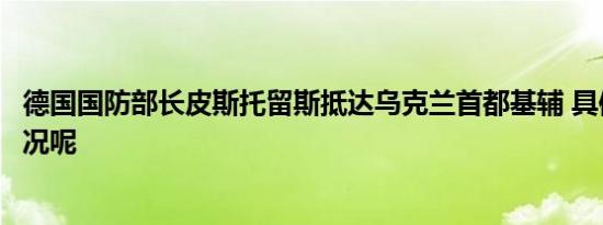 德国国防部长皮斯托留斯抵达乌克兰首都基辅 具体是什么情况呢