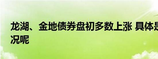 龙湖、金地债券盘初多数上涨 具体是什么情况呢