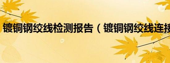 镀铜钢绞线检测报告（镀铜钢绞线连接方法）