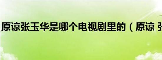 原谅张玉华是哪个电视剧里的（原谅 张玉华）