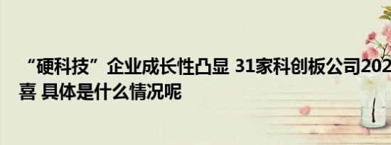 “硬科技”企业成长性凸显 31家科创板公司2023年业绩预喜 具体是什么情况呢