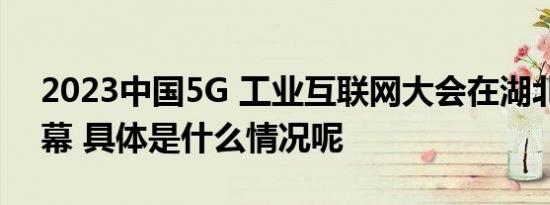 2023中国5G 工业互联网大会在湖北武汉开幕 具体是什么情况呢