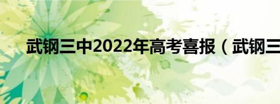 武钢三中2022年高考喜报（武钢三中）