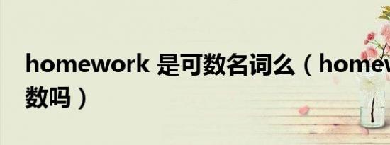 homework 是可数名词么（homework 可数吗）