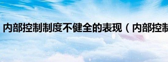 内部控制制度不健全的表现（内部控制制度）