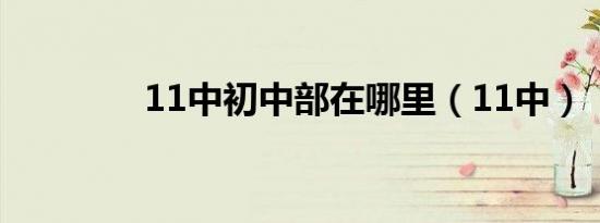 11中初中部在哪里（11中）