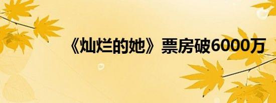 《灿烂的她》票房破6000万