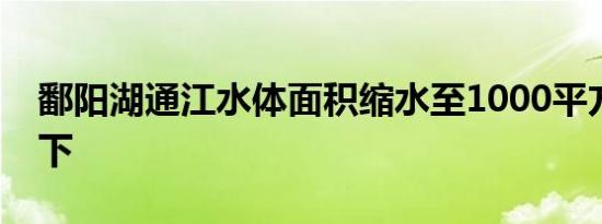 鄱阳湖通江水体面积缩水至1000平方公里以下