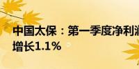 中国太保：第一季度净利润117.59亿元同比增长1.1%