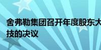 舍弗勒集团召开年度股东大会通过整合纬湃科技的决议