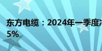 东方电缆：2024年一季度净利润同比增加2.95%