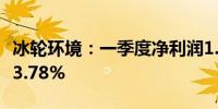 冰轮环境：一季度净利润1.22亿元 同比增长13.78%