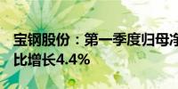 宝钢股份：第一季度归母净利润19.26亿元同比增长4.4%