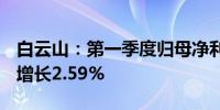 白云山：第一季度归母净利润19.58亿元同比增长2.59%