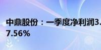 中鼎股份：一季度净利润3.61亿元 同比增长37.56%