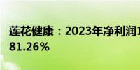 莲花健康：2023年净利润1.3亿元 同比增长181.26%