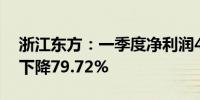 浙江东方：一季度净利润4319.35万元 同比下降79.72%