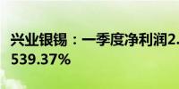 兴业银锡：一季度净利润2.29亿元 同比增长1539.37%