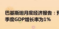 巴基斯坦月度经济报告：预计2024财年第二季度GDP增长率为1%