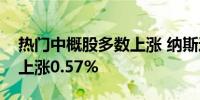 热门中概股多数上涨 纳斯达克中国金龙指数上涨0.57%