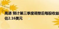 高通 预计第三季度调整后每股收益2.15美元至2.35美元预估2.16美元