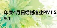 印度4月日经制造业PMI 58.8预期59.5前值59.1