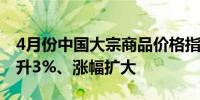 4月份中国大宗商品价格指数公布指数环比上升3%、涨幅扩大