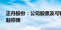 正丹股份：公司股票及可转债自5月7日开市起停牌