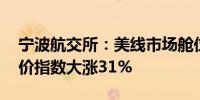 宁波航交所：美线市场舱位紧缺 美东航线运价指数大涨31%