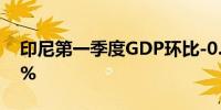 印尼第一季度GDP环比-0.83%预估为-0.86%