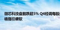 微芯科技盘前跌超5% Q4经调每股盈利同比下滑超65% 业绩指引疲软