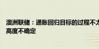 澳洲联储：通胀回归目标的过程不太可能平稳进行前景仍然高度不确定