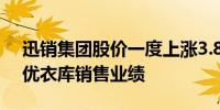 迅销集团股价一度上涨3.8%此前公布4月份优衣库销售业绩