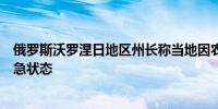 俄罗斯沃罗涅日地区州长称当地因农作物遭受霜冻而进入紧急状态